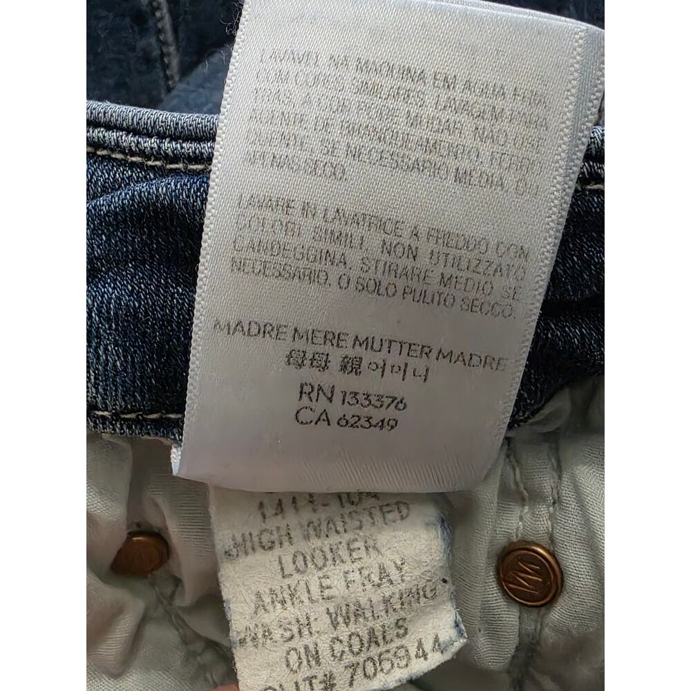 Mother High Waisted Looker Ankle Fray Jean Walking On Coals Size 28 - Picture 6 of 7